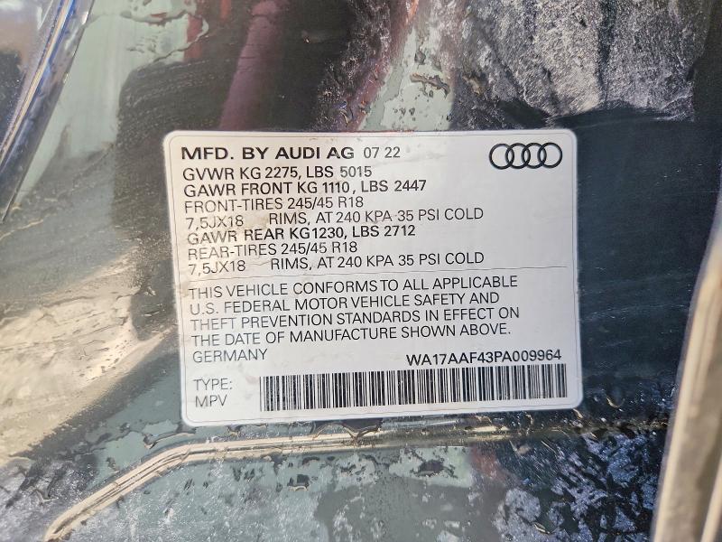 Продажа на аукционе авто 2023 Audi A4 Allroad, vin: WA17AAF43PA009964, номер лота: 55889516