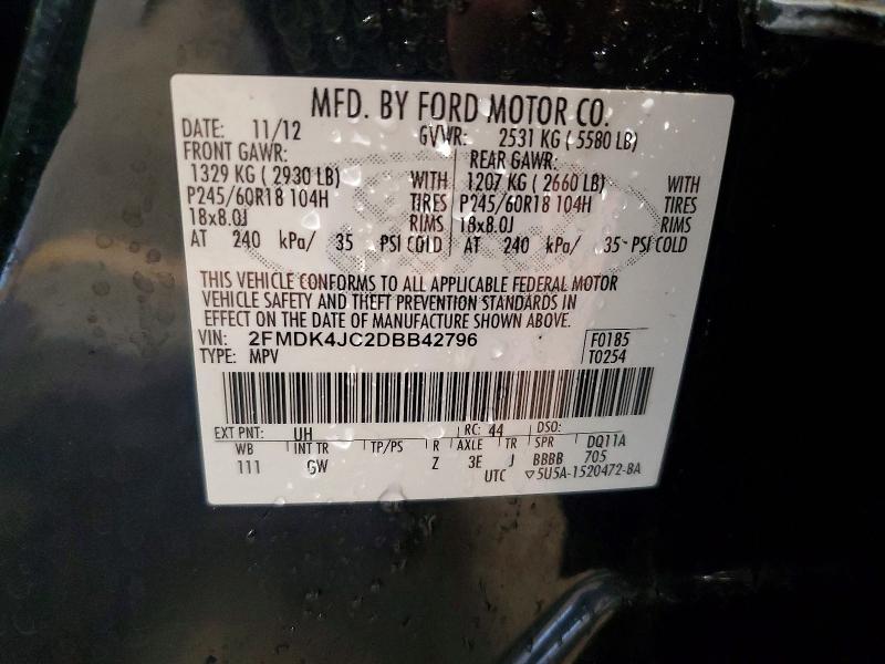 Продаж на аукціоні авто 2013 Ford Edge, vin: 2FMDK4JC2DBB42796, номер лоту: 57525696