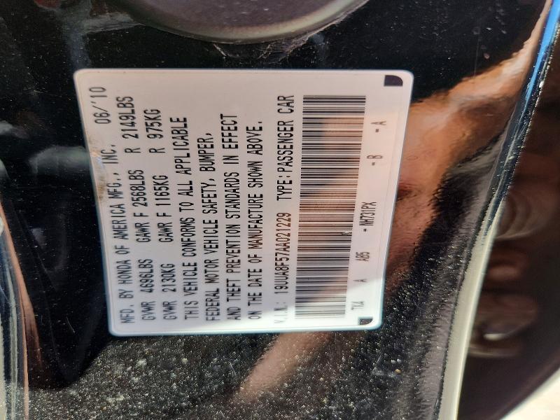 55390836 :رقم المزاد ، 19UUA8F57AA021229 vin ، 2010 Acura Tl مزاد بيع