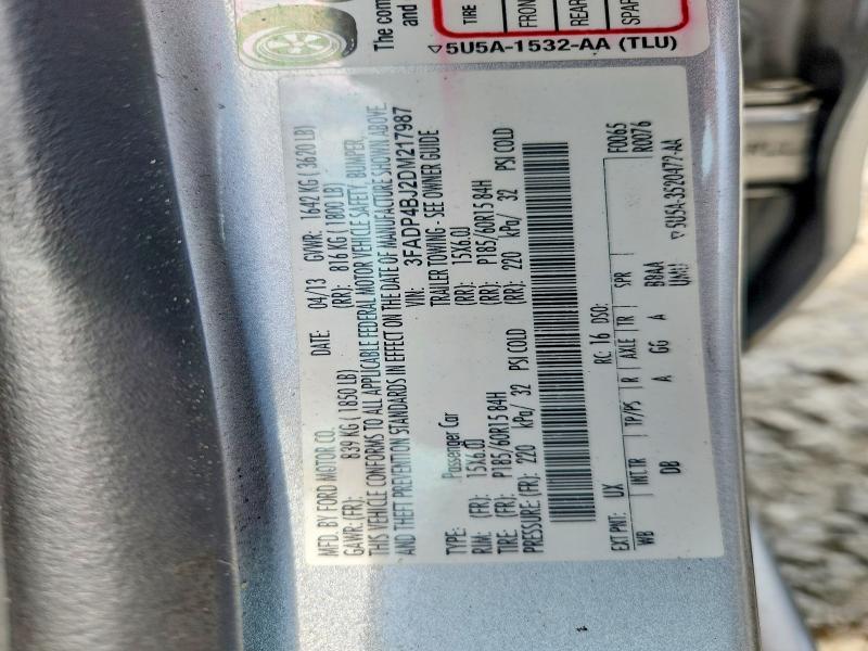 Продажа на аукционе авто 2013 Ford Fiesta, vin: 3FADP4BJ2DM217987, номер лота: 57158436