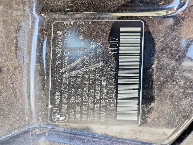 Aukcja sprzedaży 2000 Bmw Z3, vin: WBACH3347YLF44012, numer aukcji: 56511036