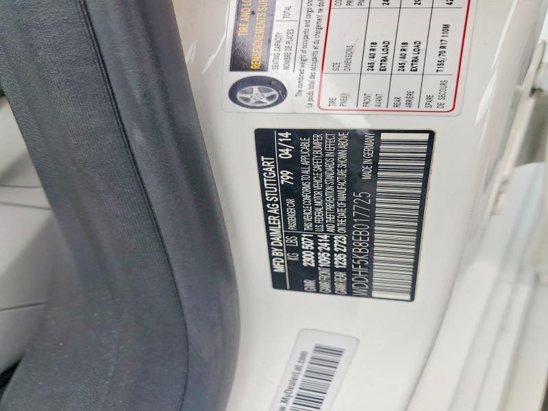 58213946 :رقم المزاد ، WDDHF5KB8EB017725 vin ، 2014 Mercedes-benz E مزاد بيع