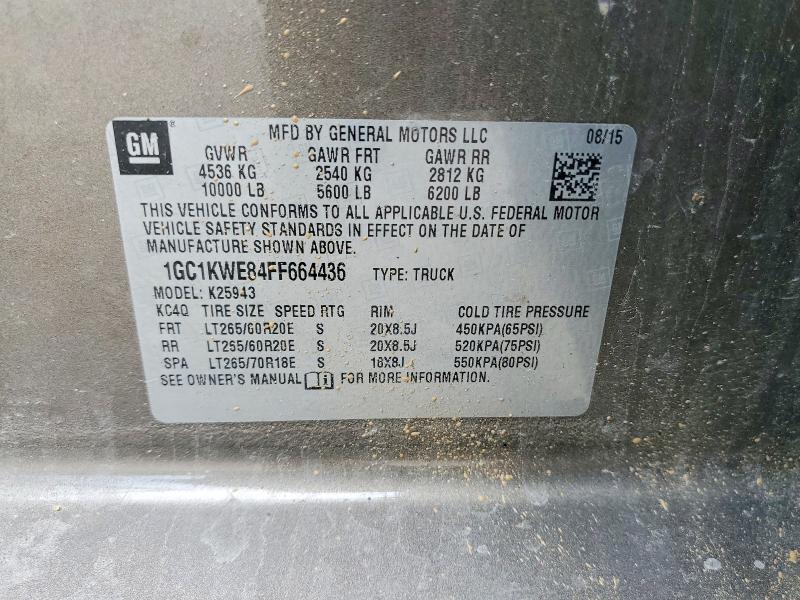 Продажа на аукционе авто 2015 Chevrolet Silverado, vin: 1GC1KWE84FF664436, номер лота: 56785616
