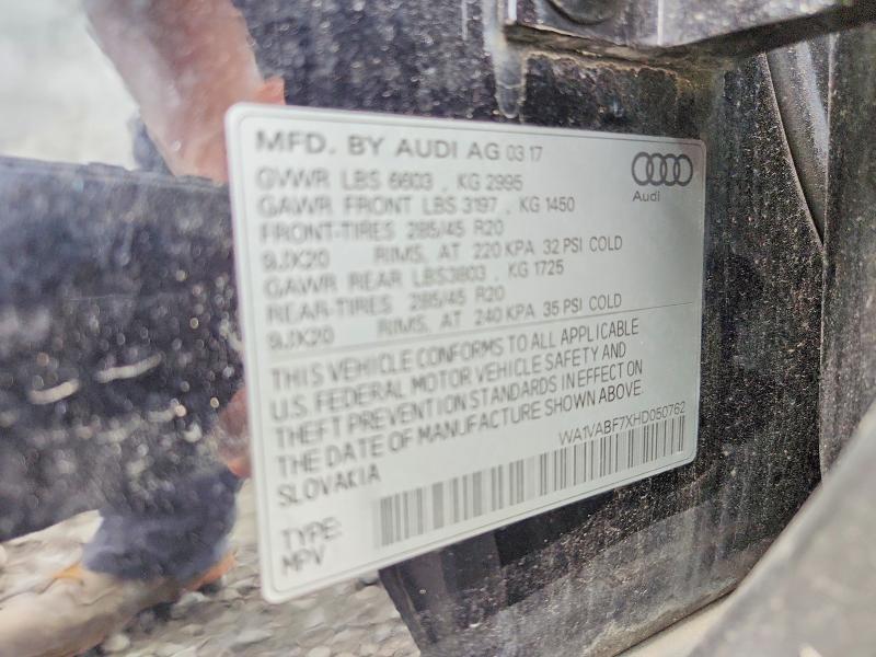 Aukcja sprzedaży 2017 Audi Q7, vin: WA1VABF7XHD050762, numer aukcji: 57954526