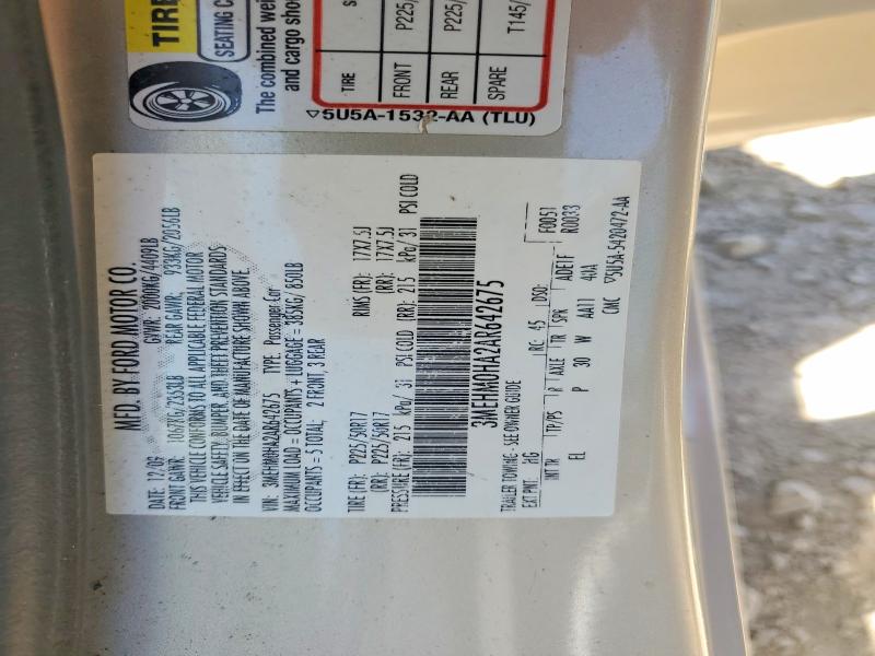 Продажа на аукционе авто 2010 Mercury Milan Fwd, vin: 3MEHM0HA2AR642675, номер лота: 57152396