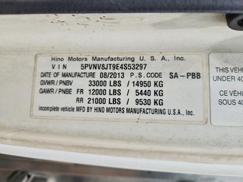 Продаж на аукціоні авто 2014 Hino 338, vin: 5PVNV8JT9E4S53297, номер лоту: 56209666