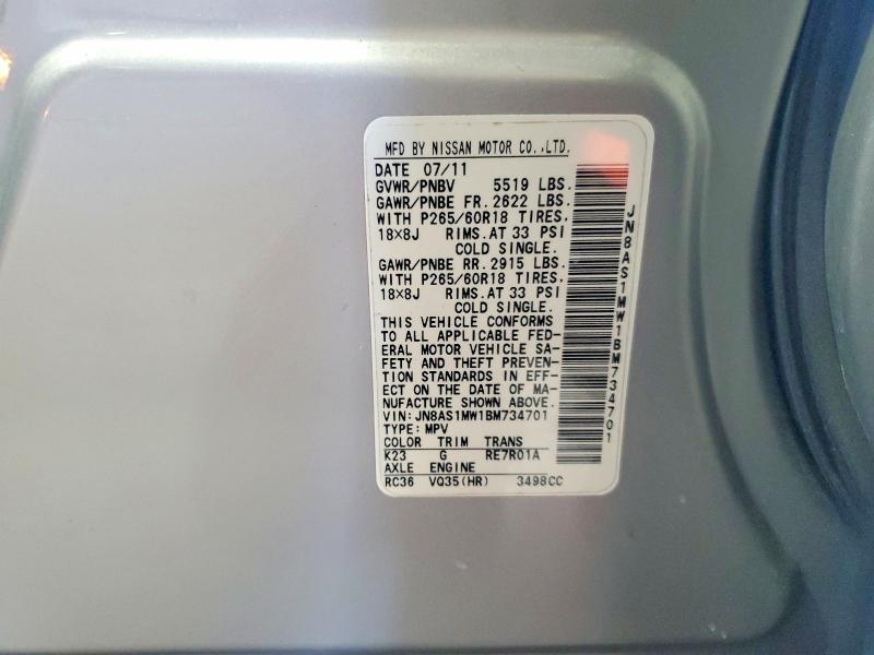Продажа на аукционе авто 2011 Infiniti Fx35, vin: JN8AS1MW1BM734701, номер лота: 55970046