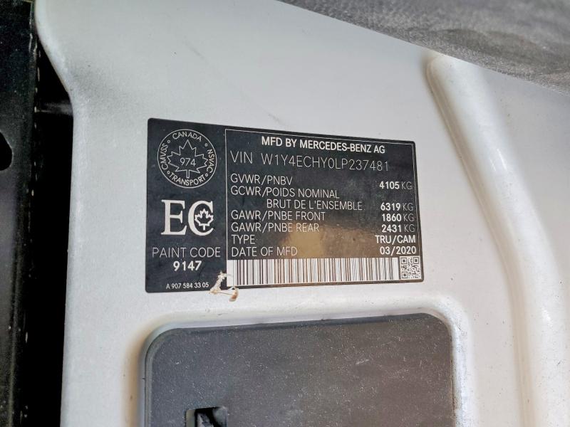 Продажа на аукционе авто 2020 Mercedes-benz Sprinter, vin: W1Y4ECHY0LP237481, номер лота: 57308246