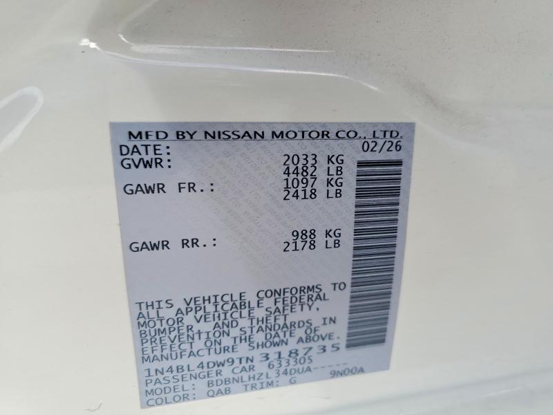 Продаж на аукціоні авто 2026 Nissan Altima, vin: 1N4BL4DW9TN318735, номер лоту: 56442536
