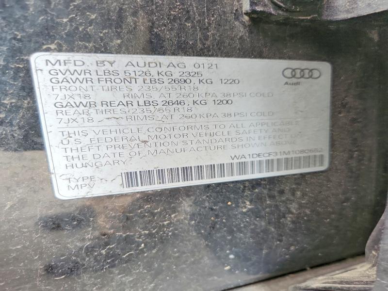 Продажа на аукционе авто 2021 Audi Q3, vin: WA1DECF31M1080652, номер лота: 57605386