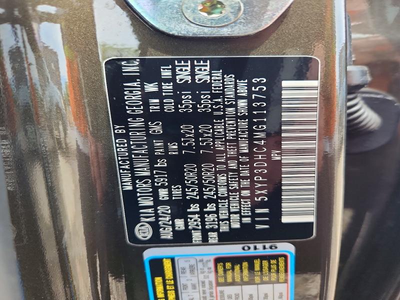 Aukcja sprzedaży 2021 Kia Telluride, vin: 5XYP3DHC4MG113753, numer aukcji: 56609576