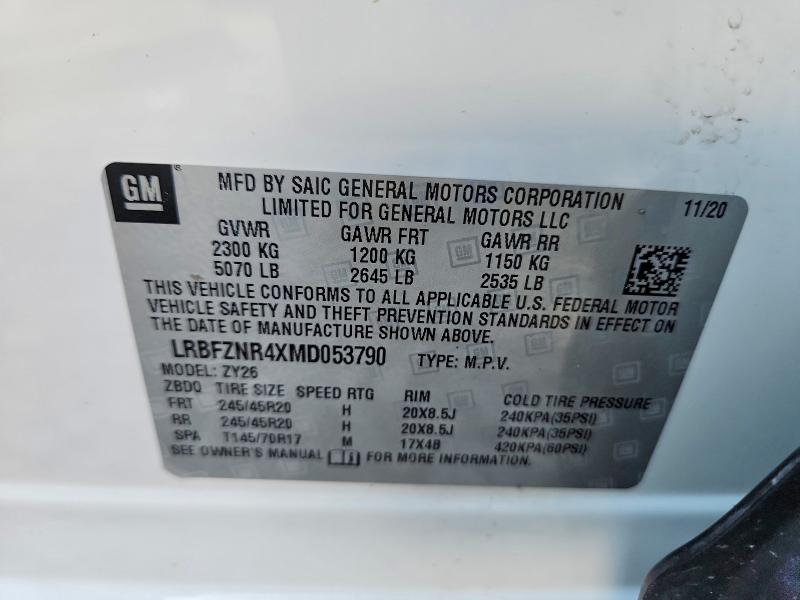 Aukcja sprzedaży 2021 Buick Envision, vin: LRBFZNR4XMD053790, numer aukcji: 57072816