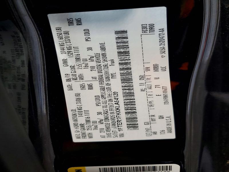 2019 Ford Ranger მანქანა იყიდება აუქციონზე, vin: 1FTER1FHXKLA84120, აუქციონის ნომერი: 58079036