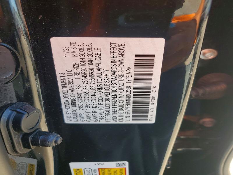 Aukcja sprzedaży 2024 Honda Passport, vin: 5FNYF8H84RB002598, numer aukcji: 58569996
