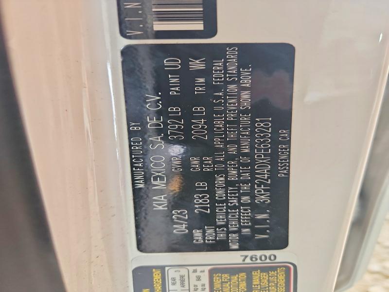 55789876 :رقم المزاد ، 3KPF24ADXPE633281 vin ، 2023 Kia Forte مزاد بيع