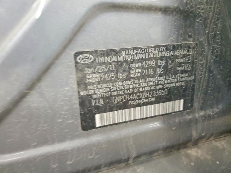 57640876 :رقم المزاد ، 5NPEB4ACXBH233650 vin ، 2011 Hyundai Sonata مزاد بيع