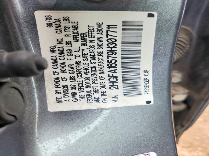 Продажа на аукционе авто 2009 Honda Civic, vin: 2HGFA16579H307711, номер лота: 56152916