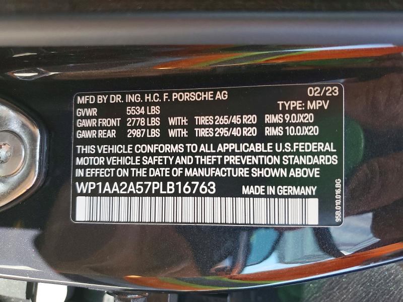 2023 Porsche Macan მანქანა იყიდება აუქციონზე, vin: WP1AA2A57PLB16763, აუქციონის ნომერი: 55971226