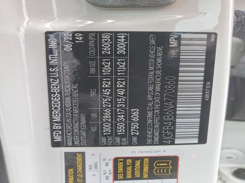 Продаж на аукціоні авто 2022 Mercedes-benz Gle, vin: 4JGFB4JB6NA770860, номер лоту: 55852056