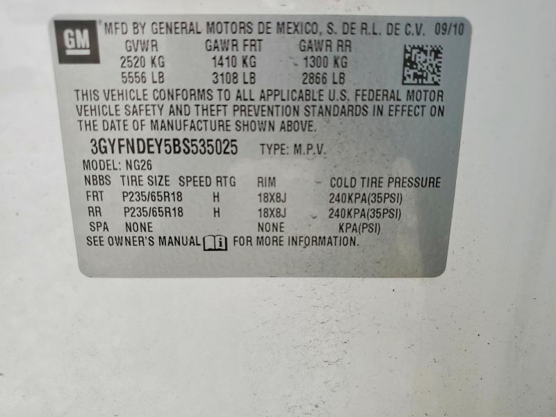 Aukcja sprzedaży 2011 Cadillac Srx, vin: 3GYFNDEY5BS535025, numer aukcji: 56353146