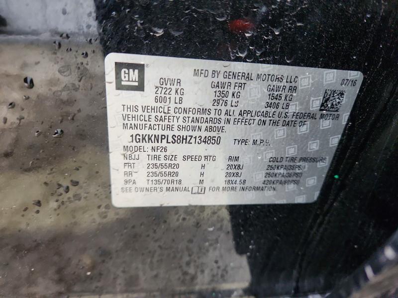 2017 Gmc Acadia მანქანა იყიდება აუქციონზე, vin: 1GKKNPLS8HZ134850, აუქციონის ნომერი: 58511496