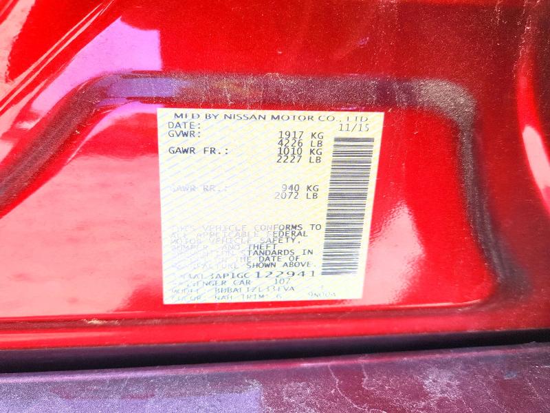 Продаж на аукціоні авто 2016 Nissan Altima, vin: 1N4AL3AP1GC122941, номер лоту: 56280856