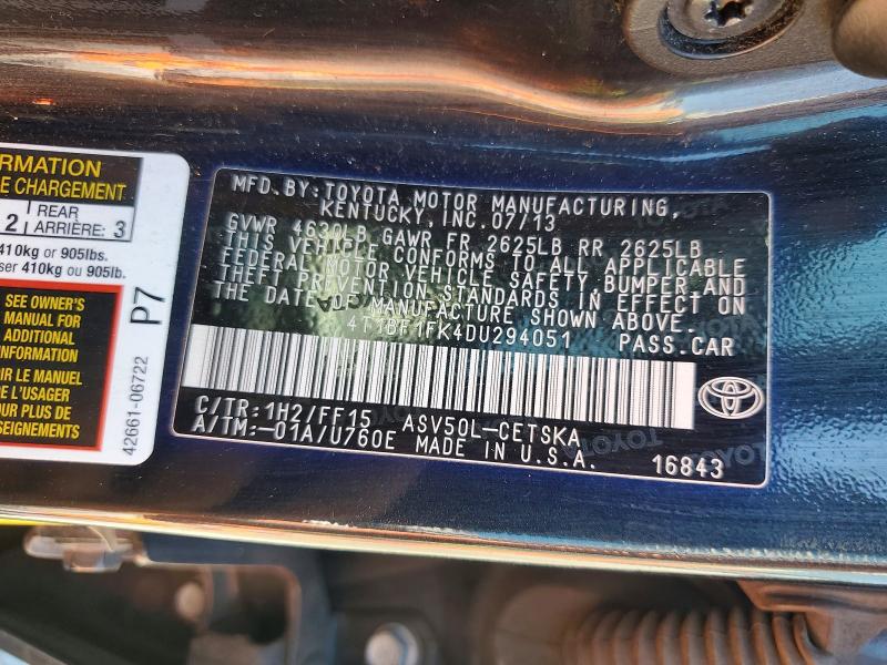 Продаж на аукціоні авто 2013 Toyota Camry, vin: 4T1BF1FK4DU294051, номер лоту: 56474896
