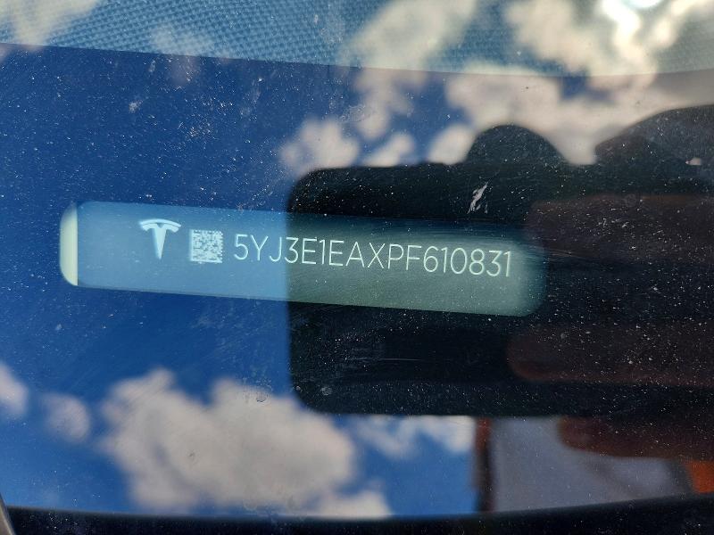 57204056 :رقم المزاد ، 5YJ3E1EAXPF610831 vin ، 2023 Tesla Model 3 مزاد بيع
