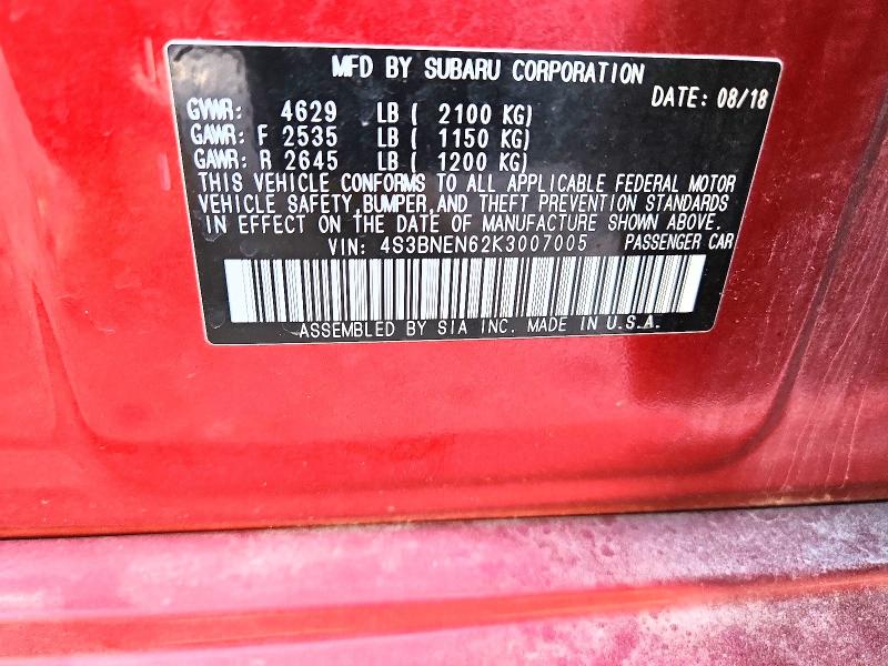 Продаж на аукціоні авто 2019 Subaru Legacy, vin: 4S3BNEN62K3007005, номер лоту: 55697876