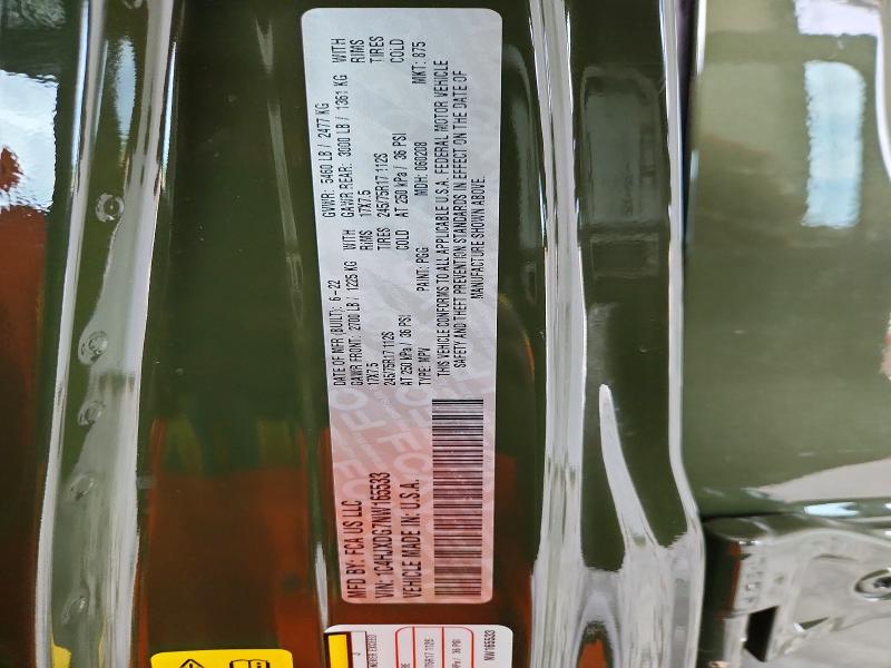 Продаж на аукціоні авто 2022 Jeep Wrangler Unlimited, vin: 1C4HJXDG7NW165533, номер лоту: 56547836