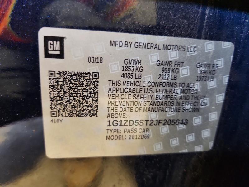Aukcja sprzedaży 2018 Chevrolet Malibu, vin: 1G1ZD5ST2JF205648, numer aukcji: 57846336