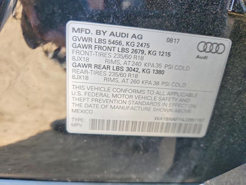 58466286 :رقم المزاد ، WA1BNAFY4J2051157 vin ، 2018 Audi Q5 مزاد بيع