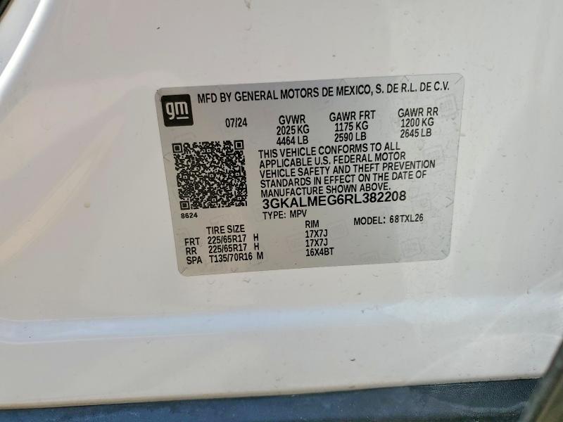 58137686 :رقم المزاد ، 3GKALMEG6RL382208 vin ، 2024 Gmc Terrain مزاد بيع
