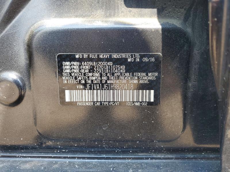 Aukcja sprzedaży 2017 Subaru Wrx, vin: JF1VA1J61H9820418, numer aukcji: 57170476