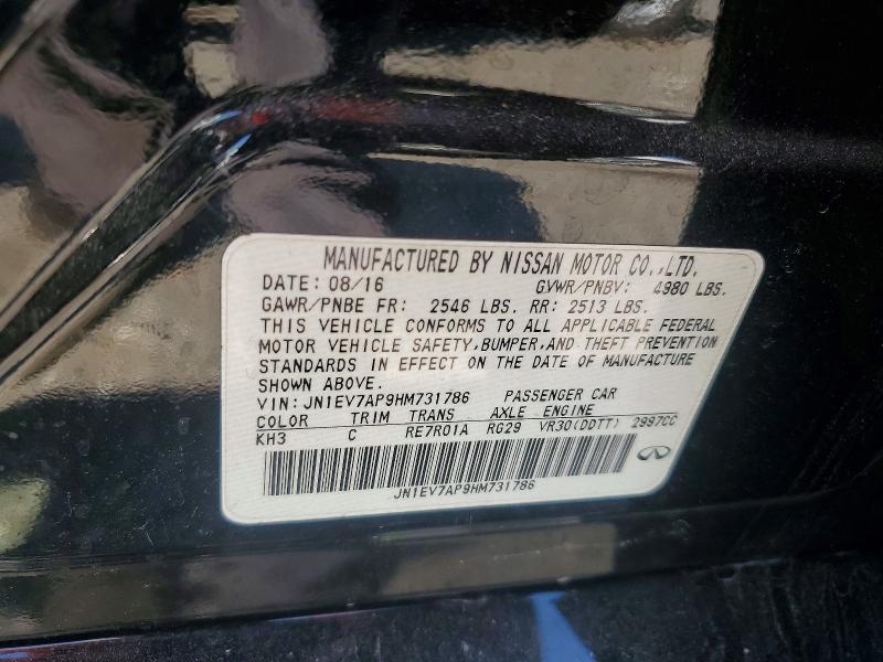 Aukcja sprzedaży 2017 Infiniti Q50, vin: JN1EV7AP9HM731786, numer aukcji: 50899296