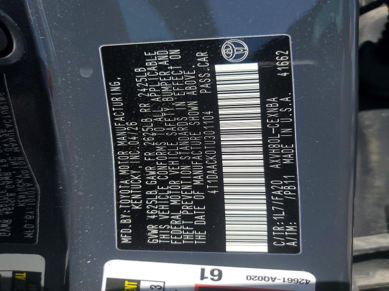 Продаж на аукціоні авто 2026 Toyota Camry, vin: 4T1DAACK0TU301104, номер лоту: 56818486