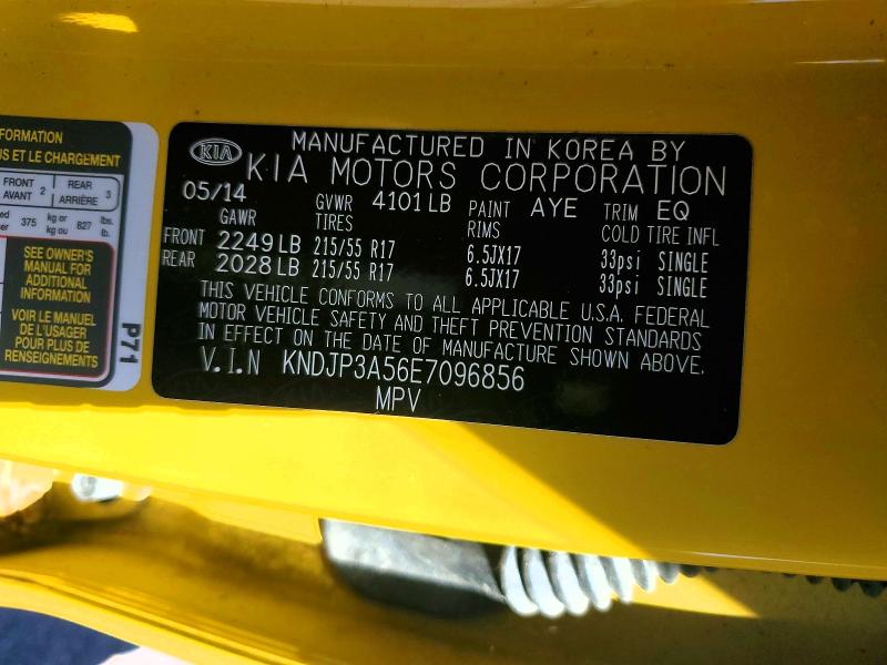 Продаж на аукціоні авто 2014 Kia Soul, vin: KNDJP3A56E7096856, номер лоту: 56998196