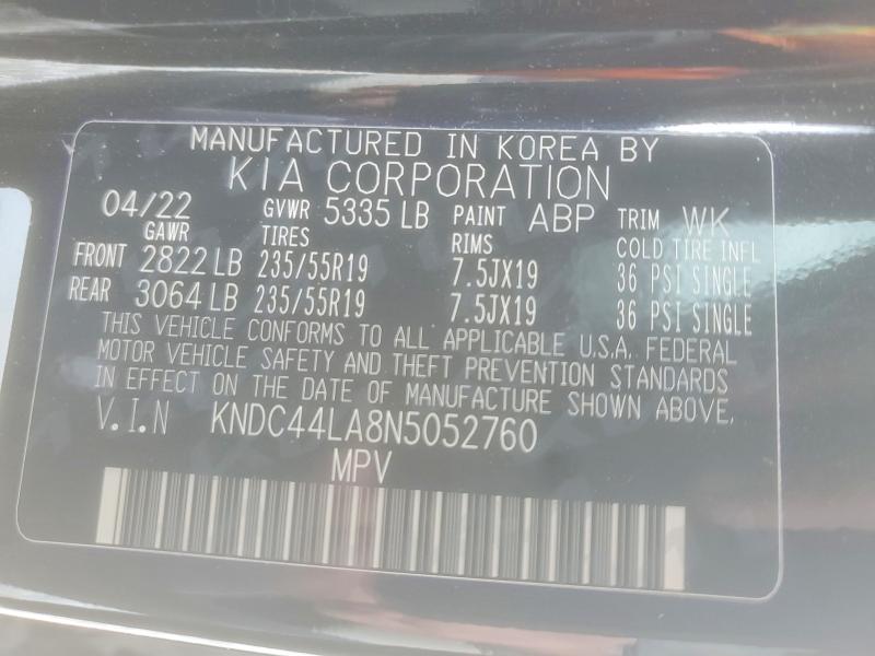 Aukcja sprzedaży 2022 Kia Ev6, vin: KNDC44LA8N5052760, numer aukcji: 58103496