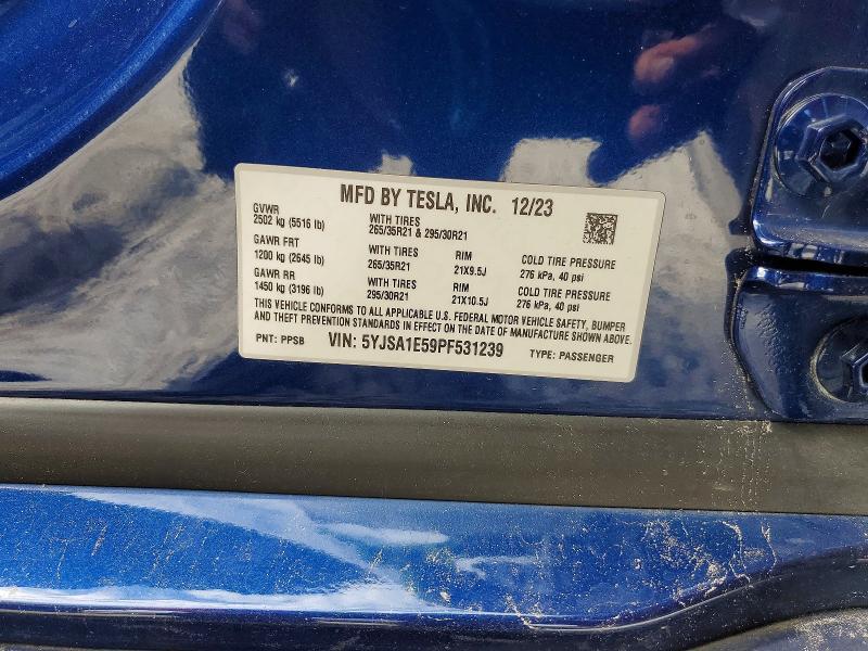 Aukcja sprzedaży 2023 Tesla Model S, vin: 5YJSA1E59PF531239, numer aukcji: 55694386