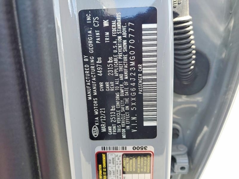 Продажа на аукционе авто 2021 Kia K5, vin: 5XXG64J23MG070777, номер лота: 55454636
