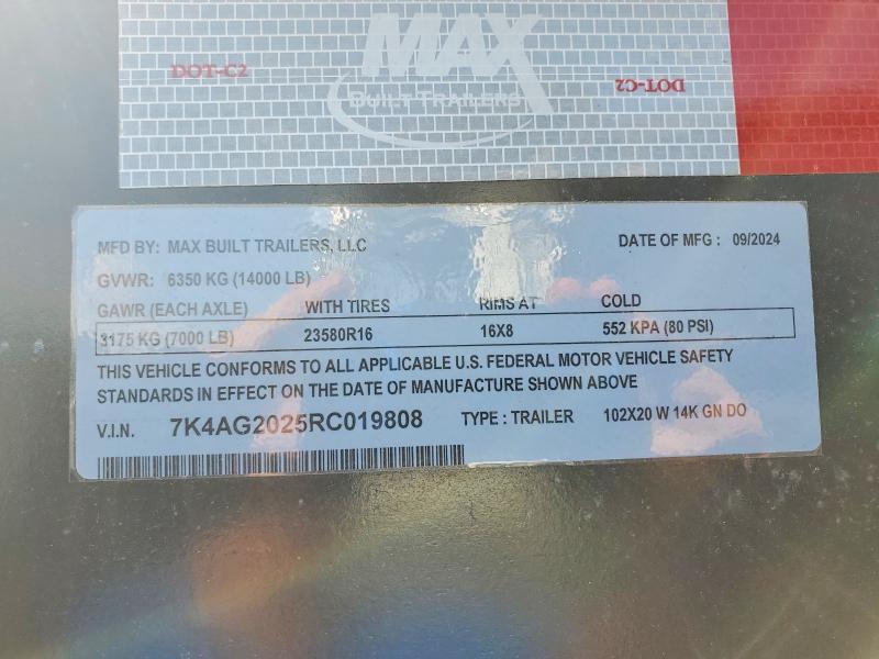 Продажа на аукционе авто 2024 Max Built Unknown, vin: 7K4AG2025RC019808, номер лота: 57236836