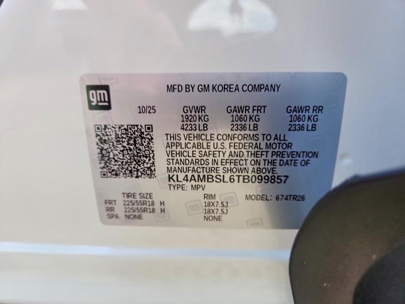 57041466 :رقم المزاد ، KL4AMBSL6TB099857 vin ، 2026 Buick Encore Gx مزاد بيع