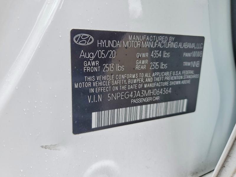 Продаж на аукціоні авто 2021 Hyundai Sonata, vin: 5NPEG4JA3MH064364, номер лоту: 58242286