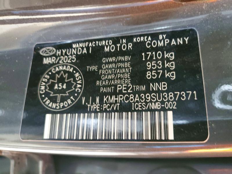 58686196 :رقم المزاد ، KMHRC8A39SU387371 vin ، 2025 Hyundai Venue مزاد بيع