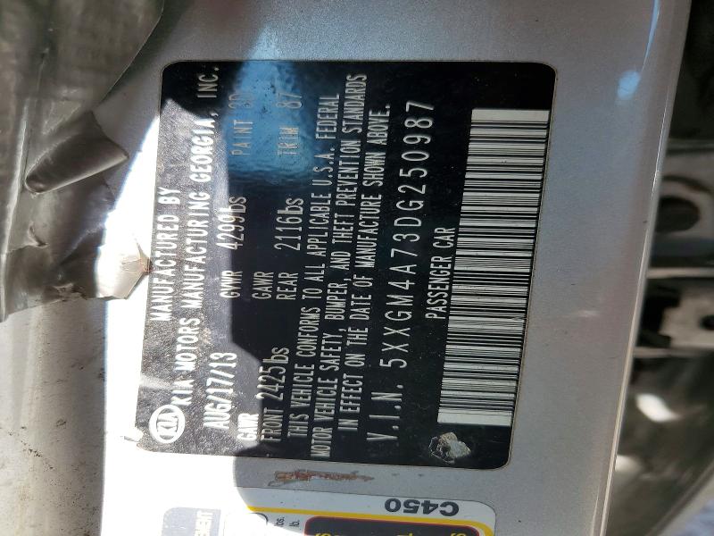 56690056 :رقم المزاد ، 5XXGM4A73DG250987 vin ، 2013 Kia Optima مزاد بيع