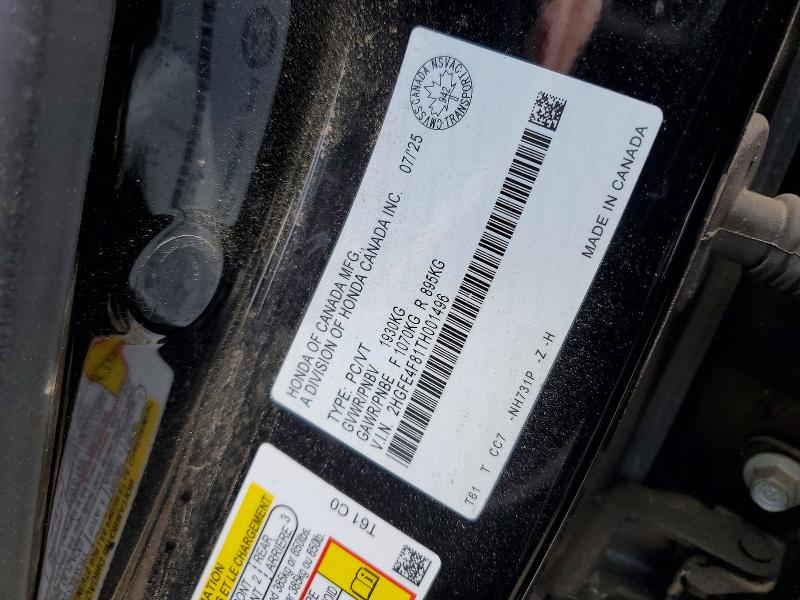 Aukcja sprzedaży 2026 Honda Civic, vin: 2HGFE4F81TH001496, numer aukcji: 55897666