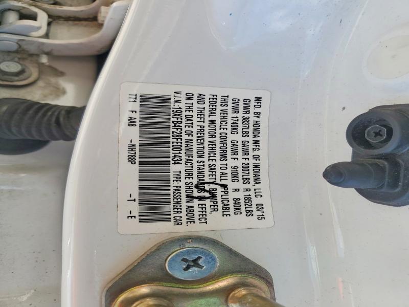 56710946 :رقم المزاد ، 19XFB4F28FE001434 vin ، 2015 Honda Civic مزاد بيع