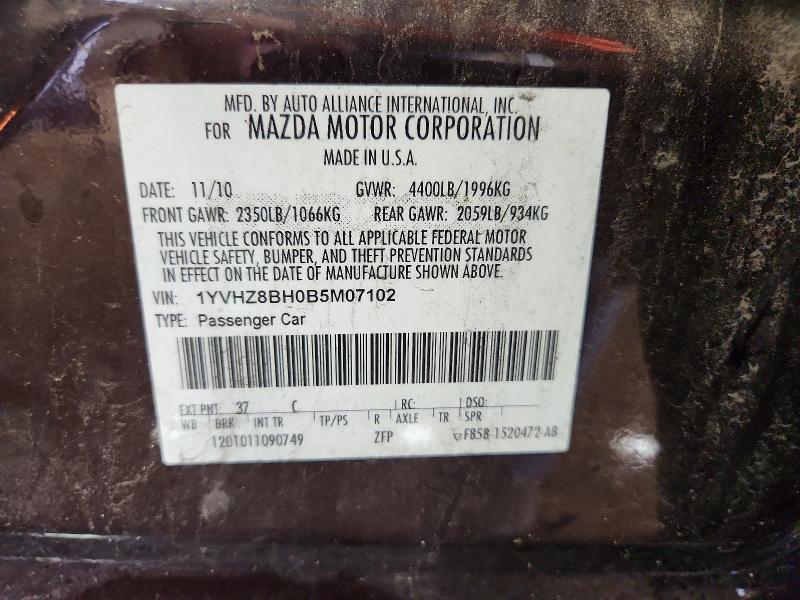 Aukcja sprzedaży 2011 Mazda 6, vin: 1YVHZ8BH0B5M07102, numer aukcji: 59300586