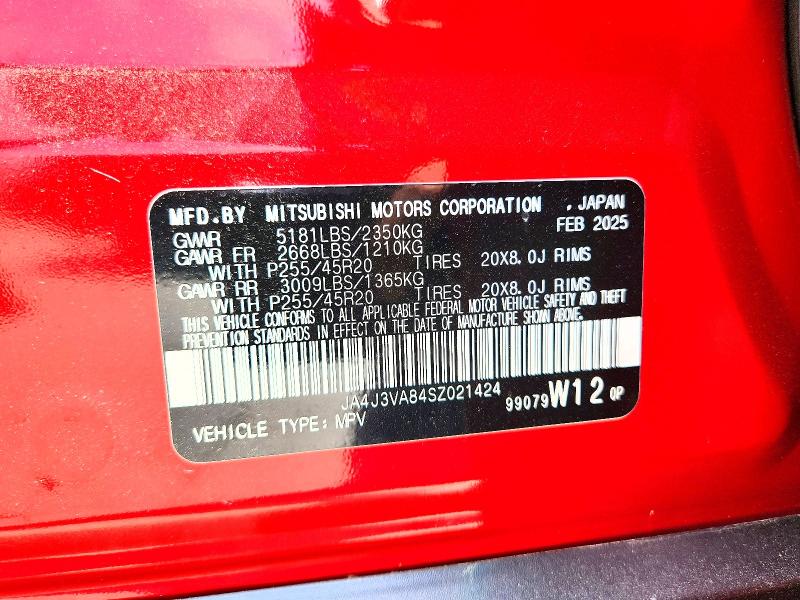 Aukcja sprzedaży 2025 Mitsubishi Outlander, vin: JA4J3VA84SZ021424, numer aukcji: 58323286