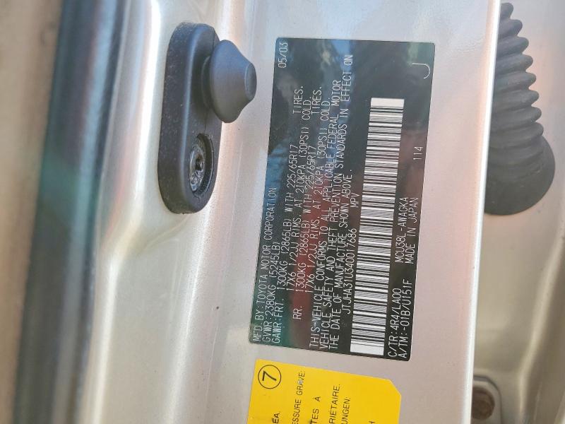 Продажа на аукционе авто 2004 Lexus Rx, vin: JTJHA31U340017686, номер лота: 55560626